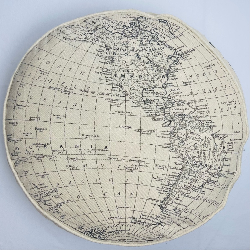 Travel Globe Map Accent Pillow
